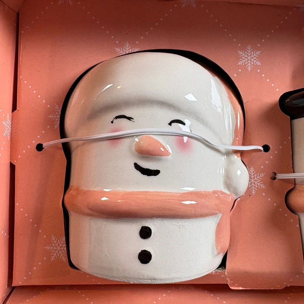 10‎ Strawberry Street Snowman Salt & Pepper Shaker Set Christmas Holiday Ceramic